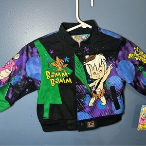 Bamm-Bamm Kids' Black & Green Jacket - The Flintstones